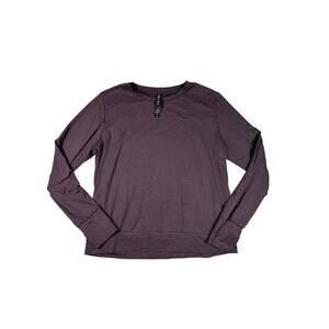 Lukka Lux Women’s M Brown Mauve Long Sleeve Stretch Pullover Top Soft Basic